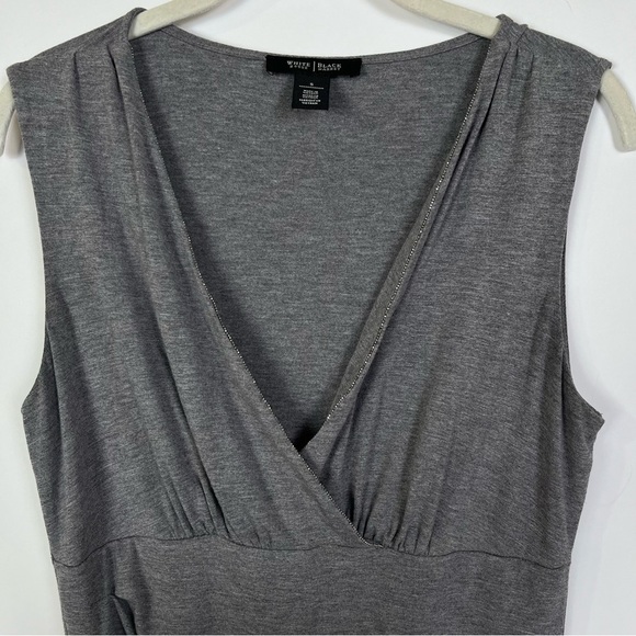 White House Black Market Grey Mock Wrap Dress – Size Small - Picture 4 of 8